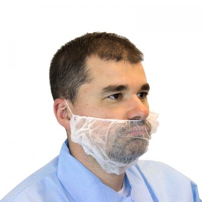 CUBREBARBA DESECHABLE SAFETY ZONE DE POLIPROPILENO BLANCO C/1000 PZAS T-L