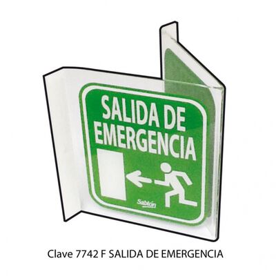 SENAL SABLON 7742F TRIANGULAR SALIDA EMERGENCIA VERDE  BLANCO