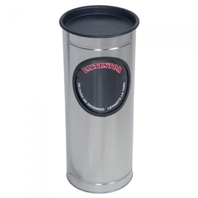 GABINETE PEXTINTOR EXTINFLAM PQS 49 KG CCENICERO ACERO INOXIDABLE ACABADO PULIDO CILINDRICO