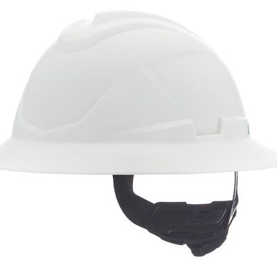 Casco Msa VGard C1 de Polietileno de Alta Densidad Blanco de Ala Completa No Ventilado Suspension de 4 Puntos CAjuste FasTrac Iii