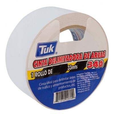Cinta Delimitadora Tuk 340 de Vinil Blanco de 76 Mm X 33 M