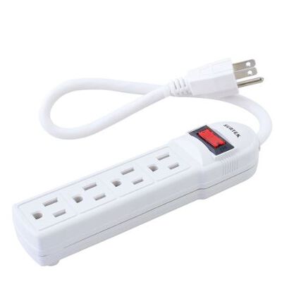 MULTICONTACTO SURTEK ABS BLANCO DE 4 ENTRADAS CABLE DE 50 CM