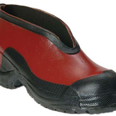 CUBRE ZAPATO SALISBURY DIELECTRICO DE CAUCHO/NYLON ROJO/NEGRO 100% IMPERMEABLE T-9