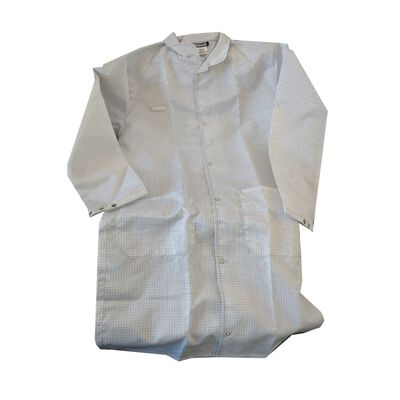 BATA LARGA AD ESTATEC CUELLO MAO 98% POLIESTER 2% FIBRA DE CARBON BLANCO TL