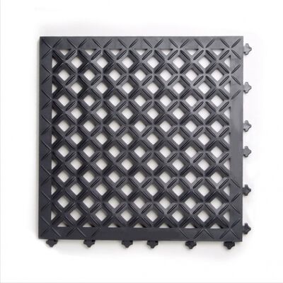 TAPETE ERGO ANTI-FATIGA DE PVC NEGRO 18X18X1 IN P/DRENAJE