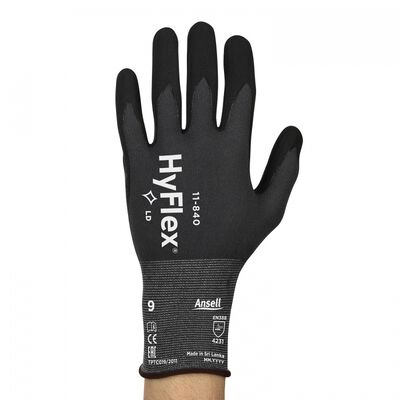 Guante Ansell Uso General Nitrilo Espumado Negro T9