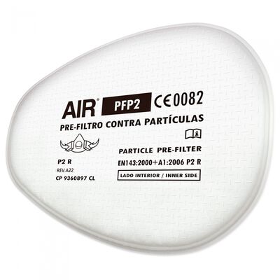 Prefiltro Air Safety Pfp2 P2 R PParticulas Material Electrostatico 94% de Eficiencia Minima PFiltros de la Serie Air Safety F600
