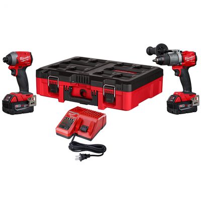 COMBO INALAMBRICO MILWAUKEE 299722 DE 2 HERRAMIENTAS ROTOMARTILLO 12IN LLAVE DE IMPACTO HEXAGONAL 14IN M18 BRUSHLESS FUEL 18 VOLTIOS ION DE LITIO CON DOS BATERIAS XC 5 AMP CARGADOR ESTUCHE DE ALMACENAJE
