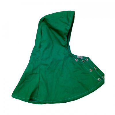 CAPUCHA CORTA PROTEC ANTIFLAMA 100% ALGODON SATINADO VERDE CAL 70 CBOTONES
