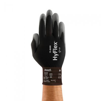Guante Ansell Hyflex Lite Forro de Nylon CRecubrimiento de Pu GrisNegro Cal 15 T7