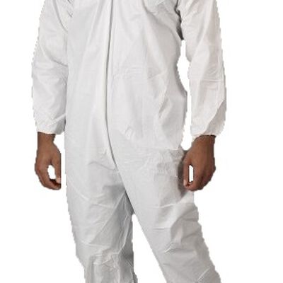 OVEROL LAKELAND MICROMAX BLANCO COSTURA COSIDA C/ELASTICO EN CAPUCHA PUNOS Y TOBILLOS T-M