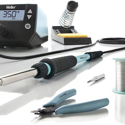 WE1010EDU ESTACION PARA SOLDAR DIGITAL WE1WEP70PH70PUNTA ETB 2.4MM ROLLO DE SOLDADURA WSW SCN M1 0.8 MM100 GRS Y PINZA DE CORTE RAS 170MN 120V CAUTIN 70W