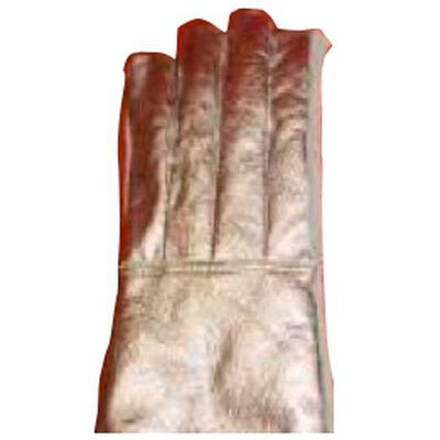 Guante Ci Rex de Carnaza CTela Kevlar Aluminizado Corte Dedos Corridos Palma y Pu&ntilde;o de Carnaza Largo de 33 Cm Mano Izquierda