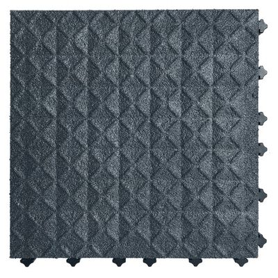 TAPETE ERGO ANTI FATIGA CERRADO DE PVC Y CARBURO DE SILICIO NEGRO ANTIDERRAPANTE DE 18 X 18 X 1 IN
