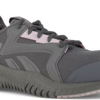 CALZADO REEBOK FLEXAGON DIELECTRICO CASCO NO METALICO PARA DAMA GRIS SUELA DE HULE ENTRE SUELA DE EVA LIGERA T6