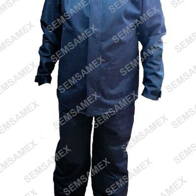 Camisola de Tela Inherente Azul Marino SCinta Reflejante Ignfuga Cerrado de Frente y Puno CBroche O Contactel T34