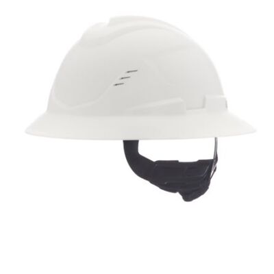 Casco Msa VGard C1 de Polietileno de Alta Densidad Blanco de Ala Completa Ventilado Suspension de 4 Puntos CAjuste FasTrac Iii