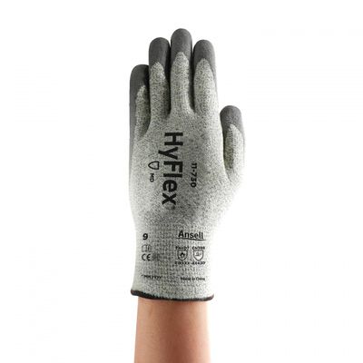 GUANTE ANSELL 11730 DE HPPEACERO INOXIDABLEALGODÓNNYLONKEVLARSPANDEX CRECUBRIMIENTO DE POLIURETANO GRIS T7