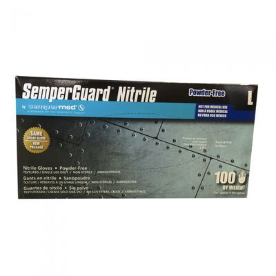 Guante Desechable Semperguard de Nitrilo Azul sin Polvo 4 Mil Dispenser C100 Pzas T-L