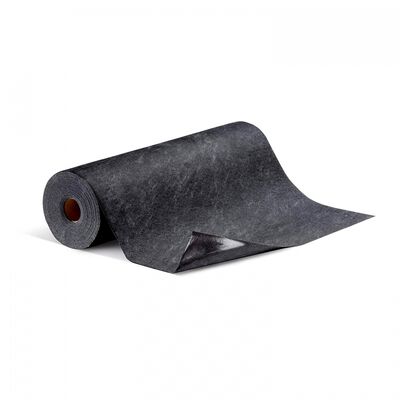 TAPETE ABSORBENTE NEW PIG DE POLIPROPILENO NEGRO PPISO CON ADHESIVO DE 36 IN X 100 FT (91 CM X 30 M)