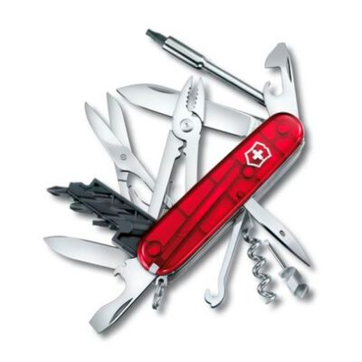 NAVAJA VICTORINOX ACERO INOXIDABLE CYBER TOOL ROJA TRANSPARENTE 34 USOS