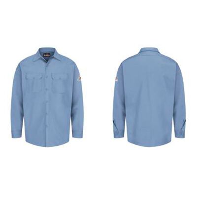 CAMISA BULWARK P/CABALLERO DE TRABAJO EXCEL FR 7 OZ AZUL CIELO DE ALGODON T-M