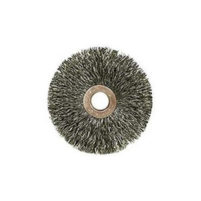 Rueda Weiler de Alambre Crimpado de 3 In de Diametro Peque&ntilde;o Relleno de Acero de .014 In Orificio de Arbol de 58 In