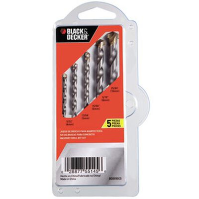 SET DE BROCAS CONCRETO BLACK and DECKER BD0090CS CLIP 5PIEZAS
