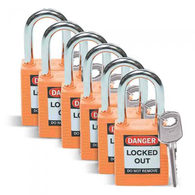 CANDADO DE SEGURIDAD BRADY 123270 DE NYLON PARA BLOQUEO C6PZAS
