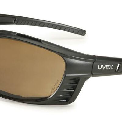 LENTE UVEX LIVEWIRE ARMAZON NEGRO MICA CAFE ANTIEMPANANTE HYDROSHIELD