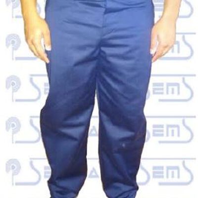 Pantalon de Tela Inherentemente Ignfuga de Alto Rendimiento PFundicion de Aluminio sin Bolsas con Broches de Presion Al Frente y Trabillas Cosido con Hilo Kevlar T42