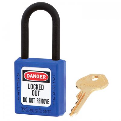 CANDADO MASTER LOCK DIELECTRICO DE TERMOPLASTICO AZUL 6 PERNOS ALTURA ARCO 38 MM CLLAVE DIFERENTE