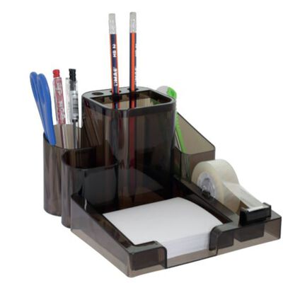 PORTA LAPIZ MAE 740.1  NOTAS CLIPS COLOR HUMO.