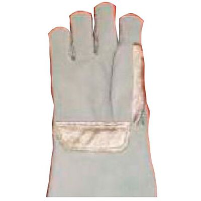 Guante Ci Rex de Carnaza CTela Kevlar Aluminizado Corte Dedos Corridos Palma y Pu&ntilde;o de Carnaza Largo de 33 Cm Mano Derecha