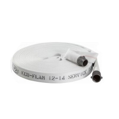 MANGUERA KEY FIRE HOSE ECOFLAM 10 DOBLE CAPA DE POLIESTER BLANCO 30 M CCOPLE DE ALUMINIO CUERDA 1.5 IN NST