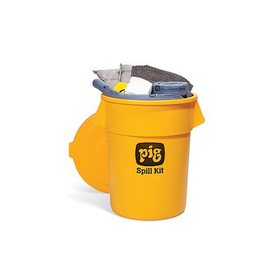 KIT PDERRAMES NEW PIG UNIVERSAL CAP DE ABSORBENCIA 39 GAL CCONTENEDOR AMARILLO 55 GAL
