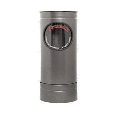 GABINETE PEXTINTOR EXTINFLAM PQS 49 KG CCENICERO EN ACERO INOXIDABLE MARTILLADO CILINDRICO