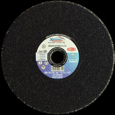 RUEDA AUSTROMEX 1329 ABRASIVA RESINOSA PARA ESMERILADO DE ACERO TIPO 1 DIMENSION 300X50X38.10 ESPECIFICACION 5ZZ16P4B25K