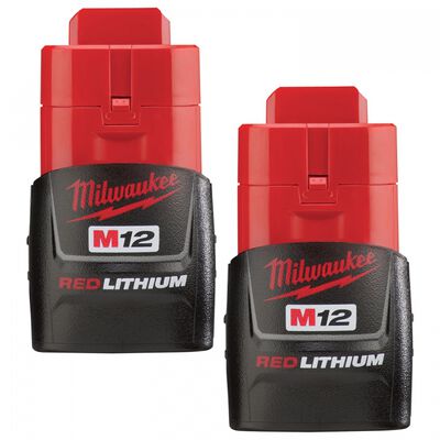 BATERIA MILWAUKEE DE LITIO COMPACTA 2PZAS M12 REDLITHIUM