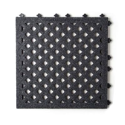 TAPETE ERGO ANTI FATIGA DE PVC NEGRO ANTIDERRAPANTE DE 18 X 18 X 1 IN P/DRENAJE