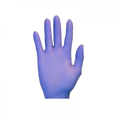GUANTE DESECHABLE SAFETY ZONE DE NITRILO MORADO LIBRE DE POLVO DE 9.25 IN T-M