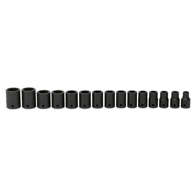 JUEGO DE DADOS SNAP ON DE IMPACTO SUPERFICIAL DE 12 IN SISTEMA DE IMPACTO METRICO (1024 MM) DE 15 PZAS