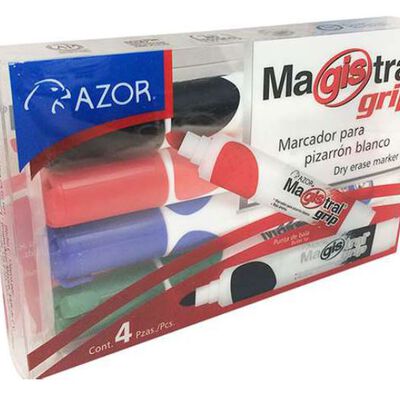 MARCADOR PARA PINTARRON MAGISTRAL 84074 CAJA DE 4 PIEZAS PUNTA BALA 2.00