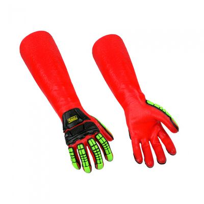 GUANTE ANSELL FORRO ARAMIDAFIBRA DE VIDRIO RECUBRIMIENTO DE PVC Y TPR EN DORSO ROJOVERDE 45CM DE LARGO T10