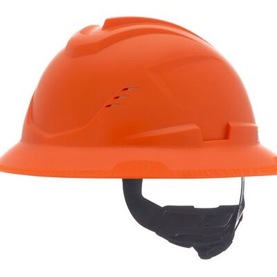Casco Msa VGard C1 de Polietileno de Alta Densidad Naranja de Ala Completa Ventilado Suspension de 4 Puntos CAjuste FasTrac Iii