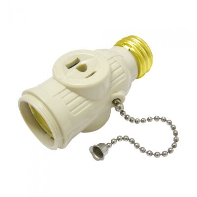 PORTALAMPARA SURTEK 136651CON CADENA Y LADRON MARFIL 127V