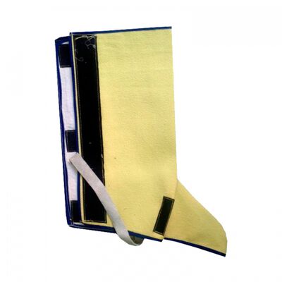 POLAINA DE KEVLAR 19 OZ AMARILLO FORRO ALGODÓN CVELCRO MIXTO DE 50 X 64 CM UNITALLA