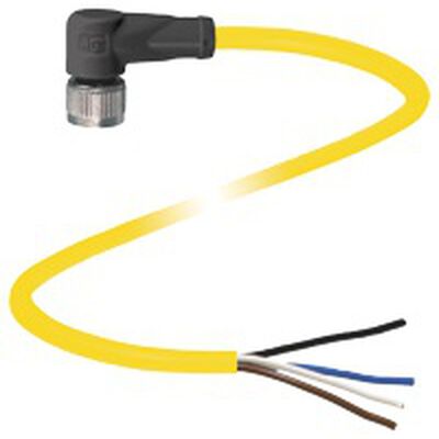 CABLE PEPPERL FUCHS V1B-W-YE5M-PVC-U PVC AMARILLO CONECTOR HEMBRA M12 Y TERMINAL LIBRE 4 POLOS CODIFICACIÓN B 0.5 M