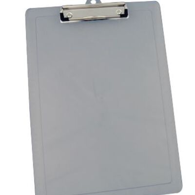TABLA MAE M134.1 PLASTICA TAMANO CARTA OFFICIO CON GANCHO WIRE CLIP COLOR HUMO