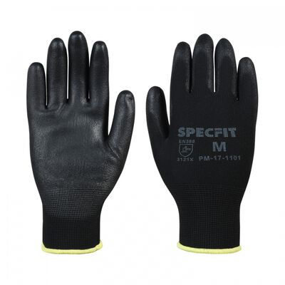 Guante Specfit de Poliester CRecubrimiento de Pu Negro TM
